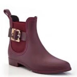 New!! Henry Ferrera Maroon Ankle Rain Booties - 9